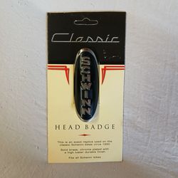 NOS VINTAGE Classic Schwinn Head Badge Black In Original Package Circa 1950
