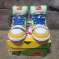 Nike Dunk Low SB eBay Sandy Bodecker White Red Yellow Size 9.5