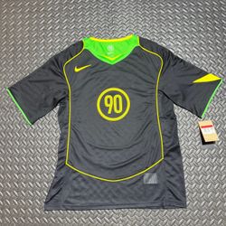 Nike Total 90 Soccer Jersey Black Green Loose Dri-FIT IB4208-010 Mens Large NEW