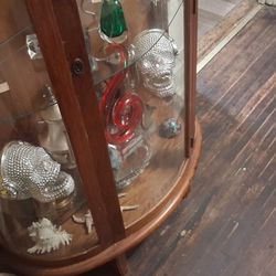 Beautiful Half Moon wooden glass China hutch