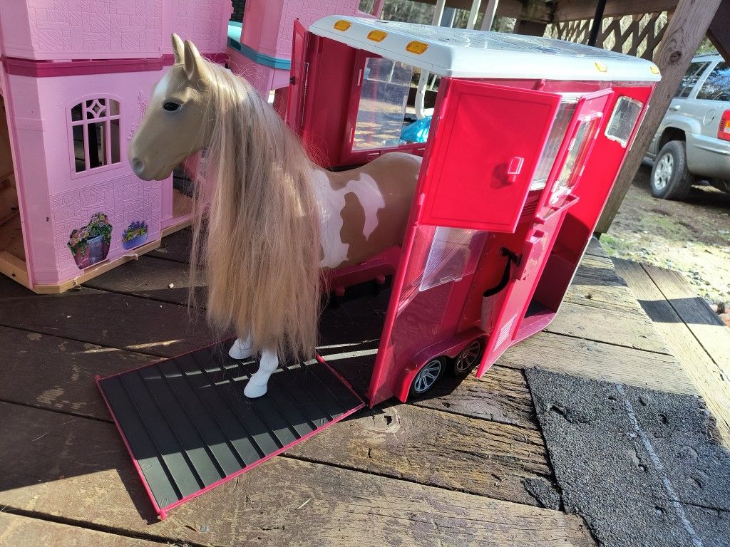 American horse and trailer