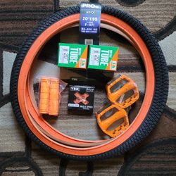 NEW Bicycle Bmx Parts Bundle 20" Orange