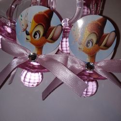 Bambi Baby Shower Pacifiers Guest Favor Necklaces