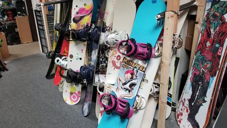 Snowboard with bindings and snowboard clothes
