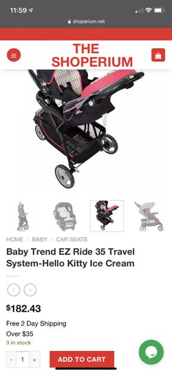 Baby Trend EZ Ride 35 Travel System-Hello Kitty Ice Cream