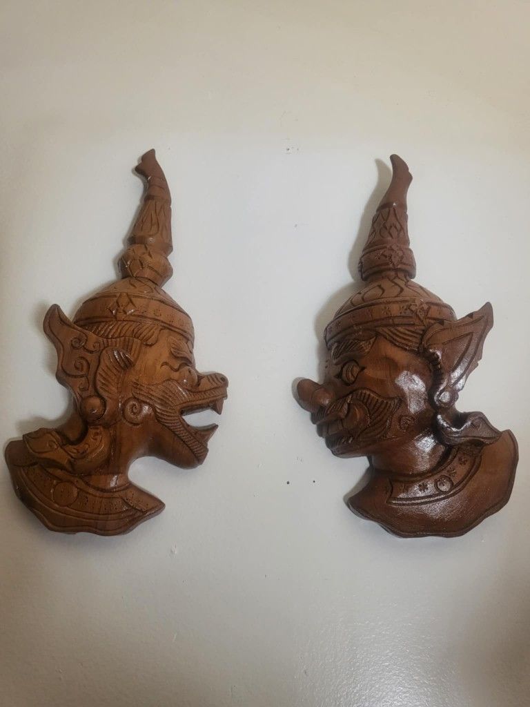 70's THAI Wooden Statues