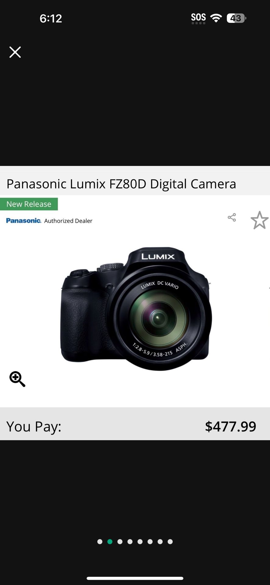 Cámara Digital LUMIX Panasonic DSFZ80