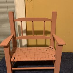 Wood Pink Chair For An 18” Doll