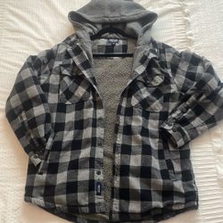 Smith's WorkWear Men's Sherpa-Lined Hooded Flannel Shirt Jacket 