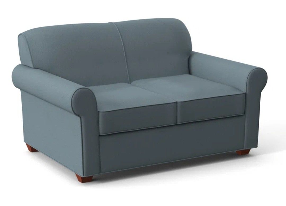 59" Rolled Arm Sofa Bed Loveseat with Reversible Cushions