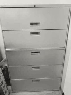 5-Drawer Metal Lateral File Cabinet for Home or Office - Sturdy