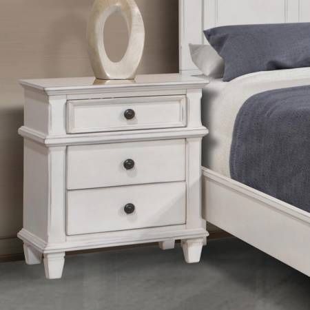 Nightstand In Antique White Wood Finish! Lowest Prices Ever!