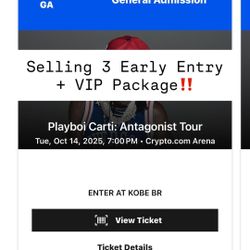 Playboi Carti Early Entry + VIP Floor Crypto Arena