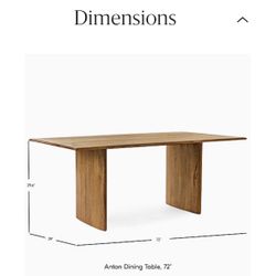 West Elm Anton Solid Wood Dining Table - Seats 6