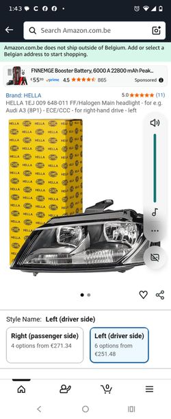 Lead Audi A3 headlamp