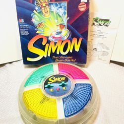 Vintage 1997 Milton Bradley Simon Says Electronic Light Game Clear With Box