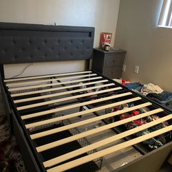 Light Up Bed W/ Charger And Storage 