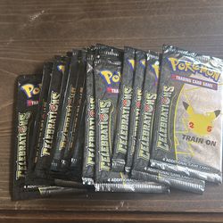 Pokémon celebrations train on booster packs