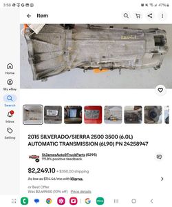 2015 CHEVY SILVERADO/GMC SIERRA 6L90 TRANSMISSION !!REBUILT BY JASPERS TRANSMISSION!!