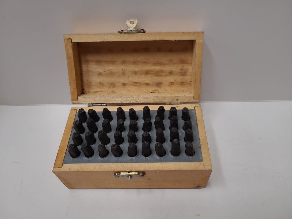 1/8" Number And Letter Stamp Set With Wood Storage Box