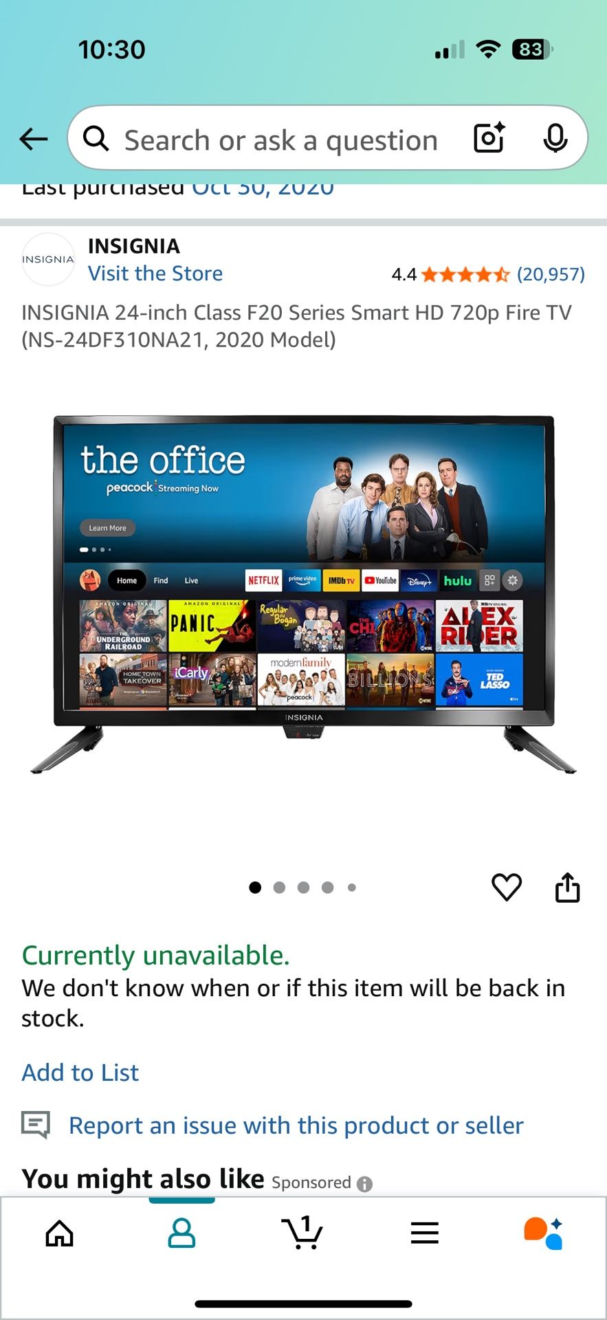 24” Insignia Smart Tv - Only Used Once