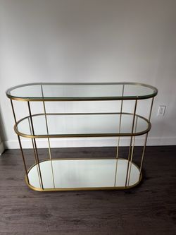 West Elm Pill Glass Console Table