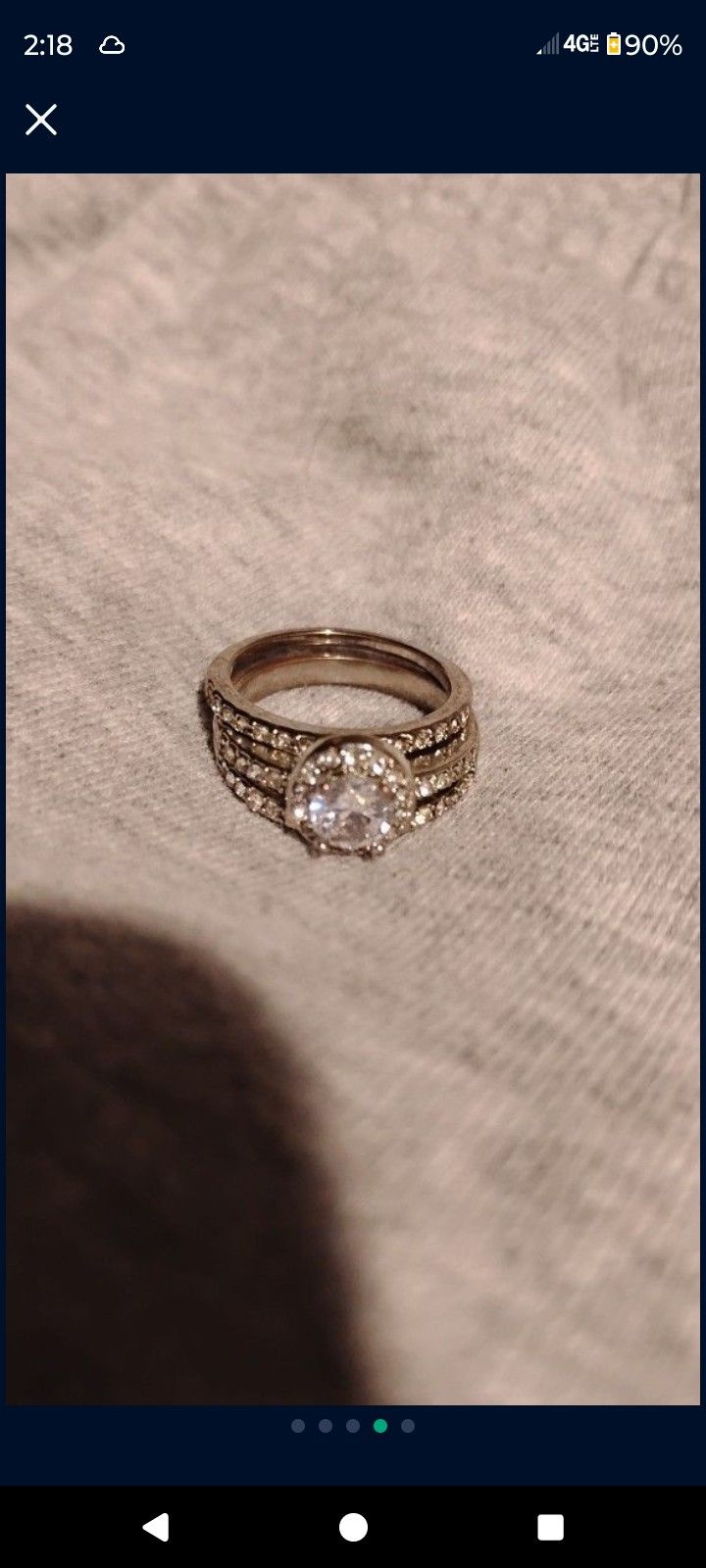 10k White Gold Size 6 Wedding Band Set