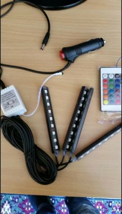 Car LED RGB Universal Wireless Remote Control Neon Interior Light Lamp Strip Decorative Atmosphere Lights Car Styling