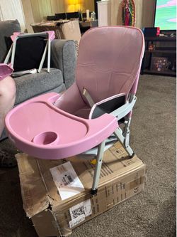 Baby high chair pink new