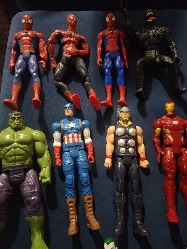Super Hero Figure Lot- Marvel, DC, Spiderman, Batman, Superman