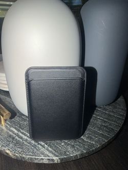 Black Leather Magnetic Card Wallet