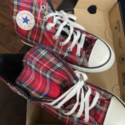 Converse Red Tartan Size 3Y / Women’s 4.5
