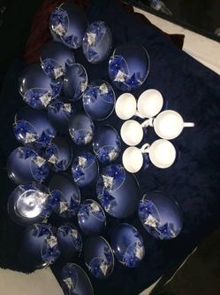 Blue Floral Ceramic Dinnerware Set