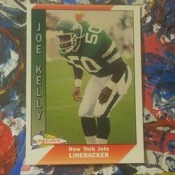 Pacific 1991 Joe Kelly New York Jets N.Y. #367 Linebacker Football Card Vintage Collectible Sports NFL