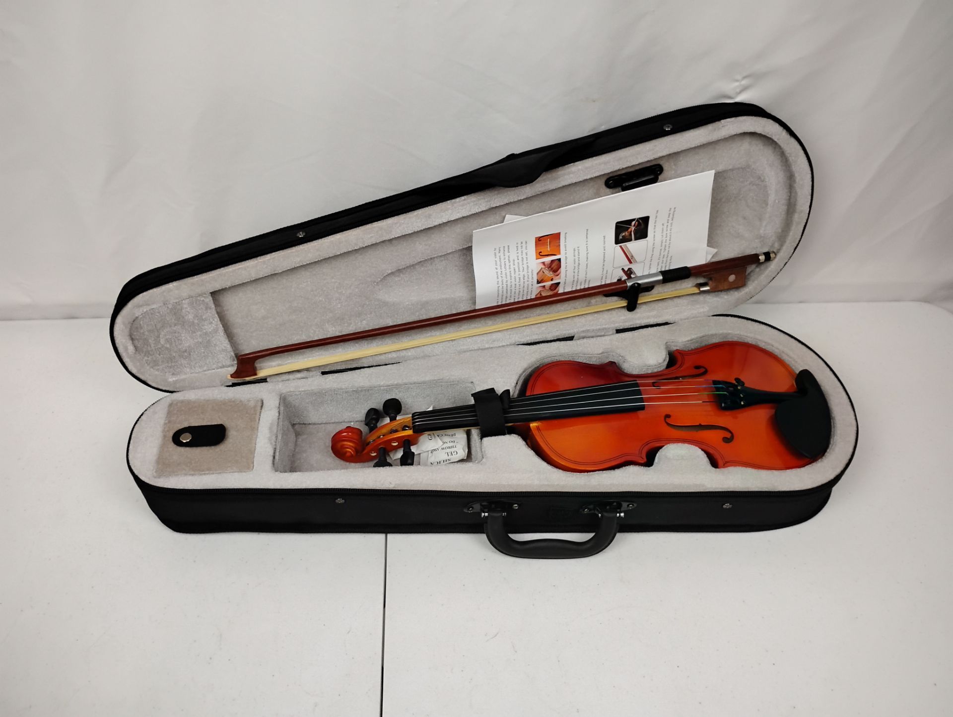 Violin 4/4 Full Size Kit, Violin Fiddle Set for Beginner Adults with Rosewood Bow & Case