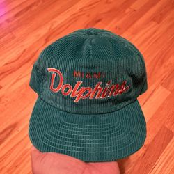 Vintage Miami Dolphins Double Line Corduroy Sports Specialties Hat  