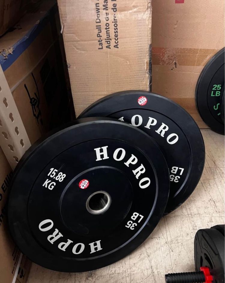 HoPro 2 In. Olympic Bumper Weight Plate 35 Lb, Pairs