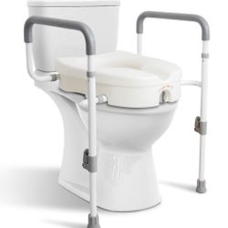 WeHwupe Raised Toilet Seat with Handles for Elderly