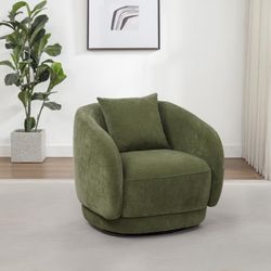 **NEW** Swivel Accent Chair Upholstered In Green Chenille Fabric! 