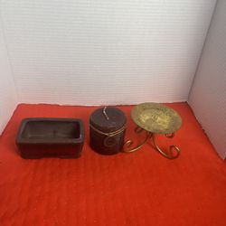 Vintage | Candle Holder | Candle,  | Soap Dish -  3 Piece Set Goof Decoration
