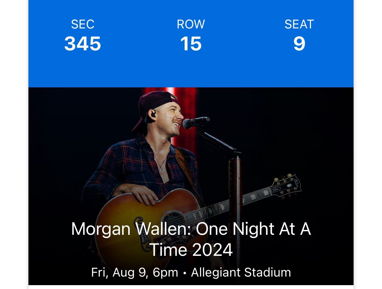 Morgan Wallen Ticket Vegas 