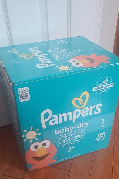 Pampers Baby Dry Baby Diapers Size 1, 198 Count