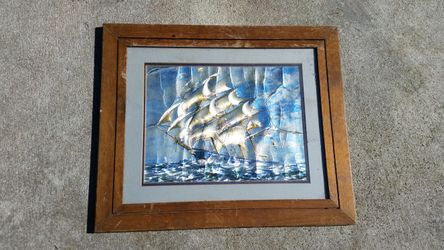 Foil nautical sailboat framed