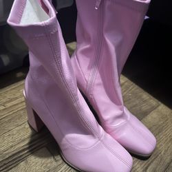 Pink Ankle Mid Boots