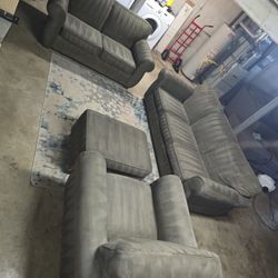 Bauhaus Sofa And Loveseat And Chair With Ottoman 
