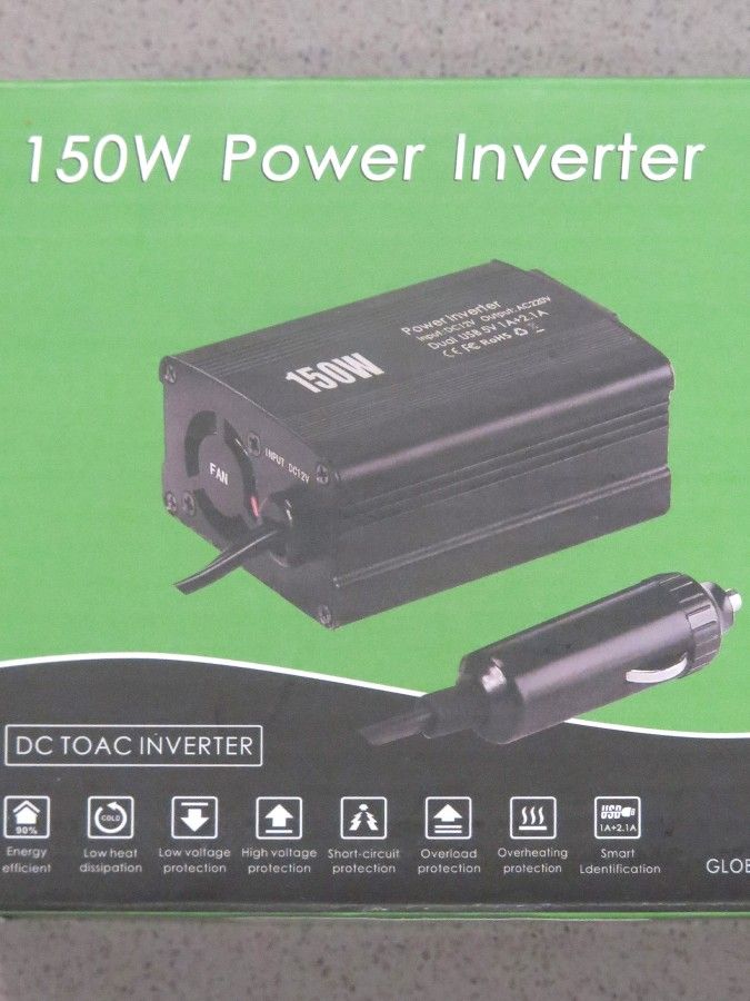 150W Power Inverter 12V DC to 110V AC Car Plug Adapter Outlet Converter