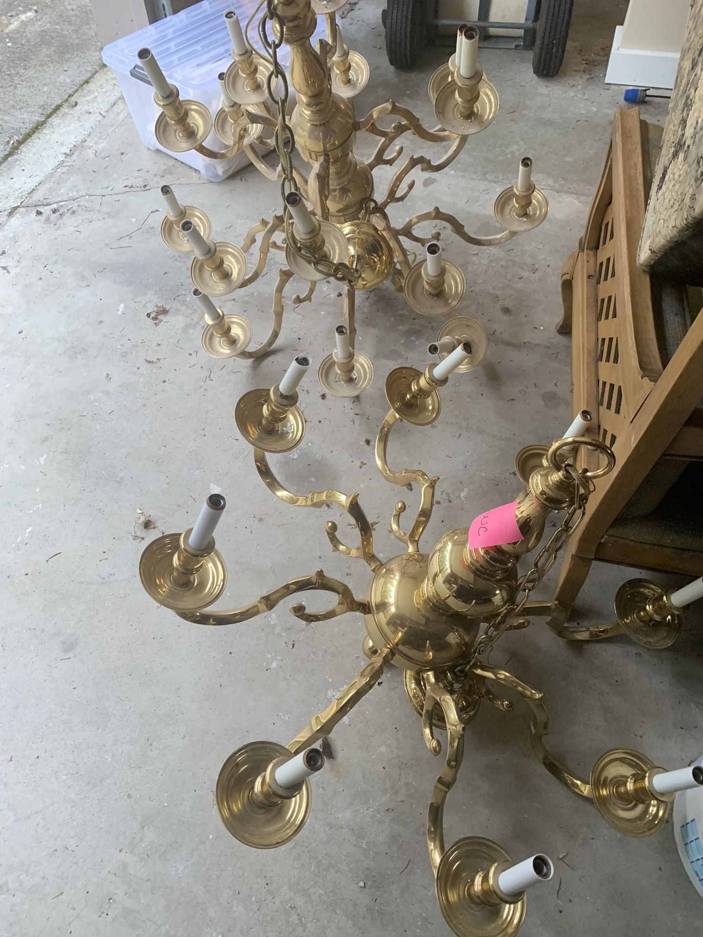 Brass chandeliers (2)