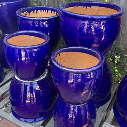 Blue Ceramic Pots 