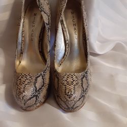 Michael Animal Print High Heel Shoes Size 8M