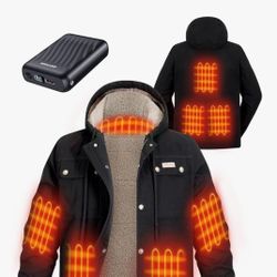 Men Heated Jacket, Winther Termal Hooded Work Coat 